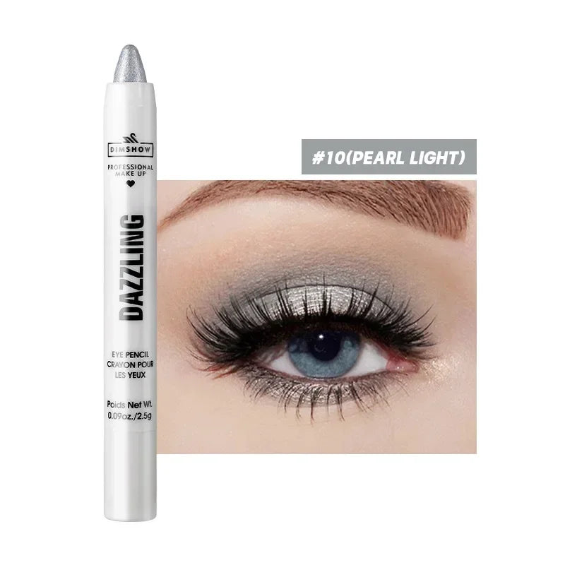 Crayon Fard à Paupières Highlighter Waterproof – Glitter Matte Nude Ver à Soie | Eyeliner Blanc Pigmenté