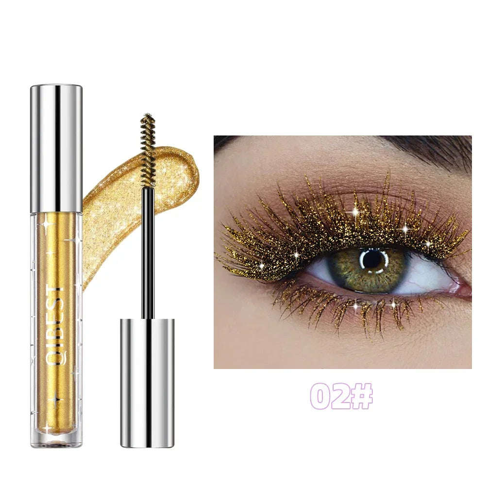 Mascara Diamond Galaxy Paillettes Glitter – Waterproof Longue Tenue Courbe & Volume | Shimmer Maquillage Cils