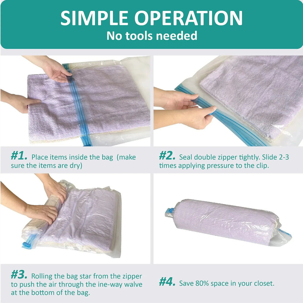Sacs de Rangement Compressibles Roll-Up – Organisateur Valise Voyage Croisière Maison