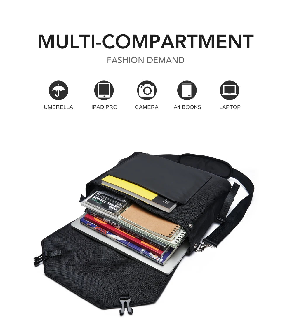 Sac Messenger Homme Laptop Imperméable – Sacoche Business Crossbody Grande Capacité Vélo École