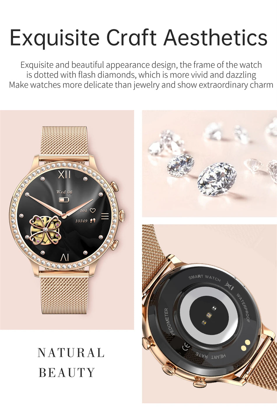Montre Connectée Femme LIGE 2026 – Appels Bluetooth, Cadran Personnalisable & Suivi Cardio | Étanche Sport & Fitness | Cadeau Femme