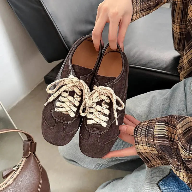 ASUMER Sneakers Suède Vache Femme 34-43 – Flat Confortables Casual Printemps Été
