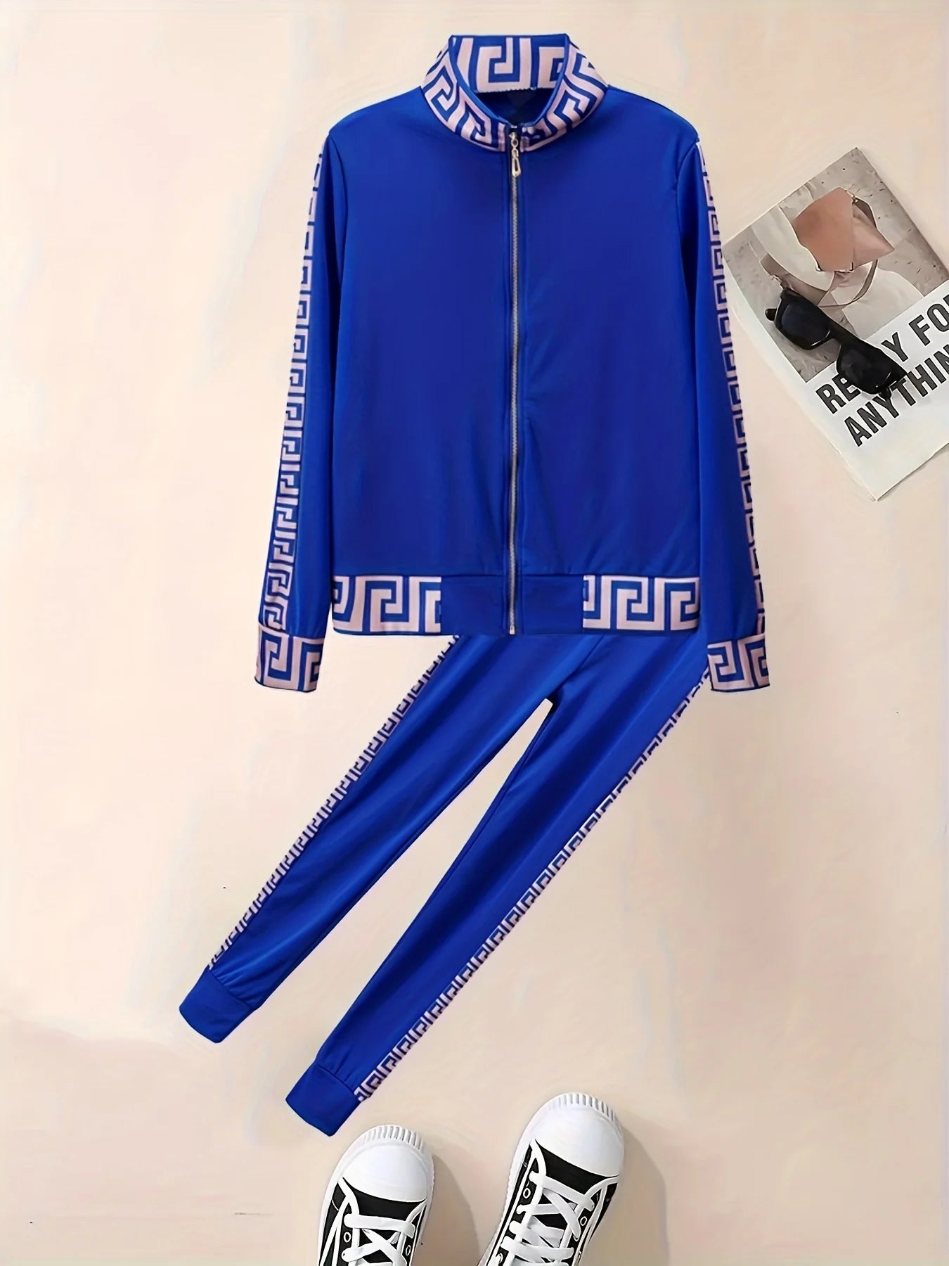 Ensemble 2 Pièces Femme Imprimé Coutures – Style Américain Casual Décontracté | Tendance 2025