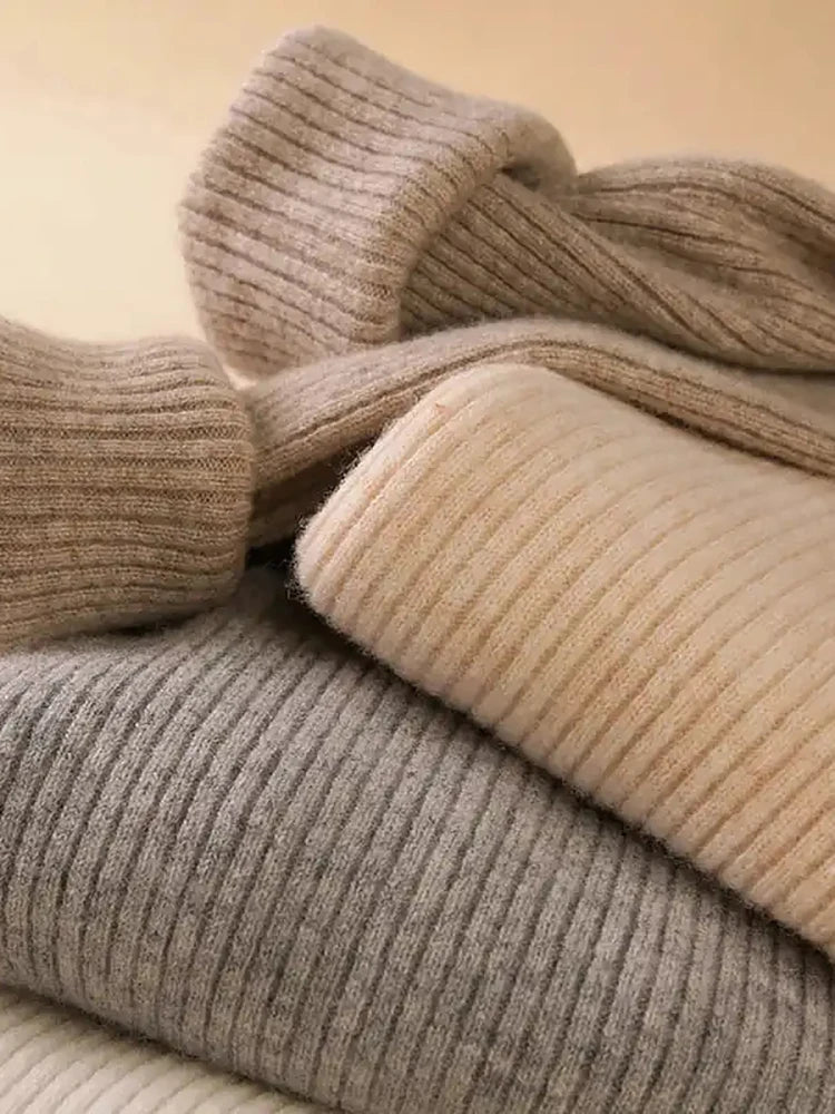 Pull Col Roulé Cachemire Ultra-Doux Femme - Tricot Basique Chic Automne Hiver | Heliar