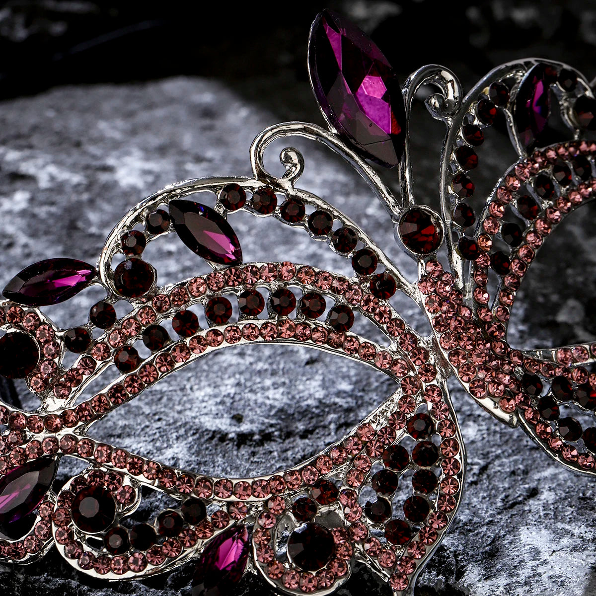 Halbgesichtsmaske Schmetterling Strass - Maskerade, Halloween & Party
