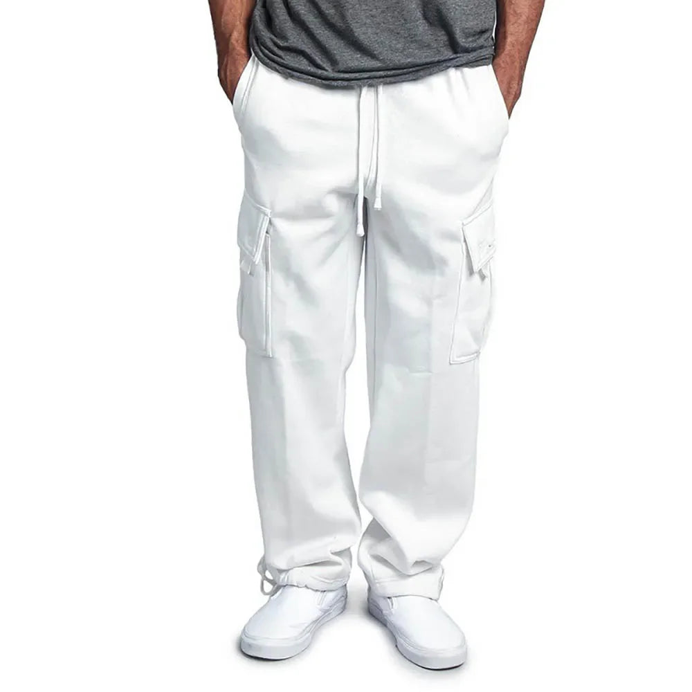 Pantalon Cargo Homme Polaire Loose – Multi-Poches Jogging Hip Hop Streetwear Automne Hiver | Mode Homme Premium