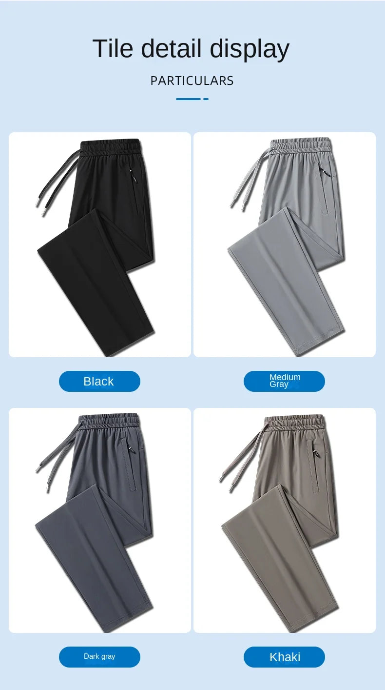 Herren Hose Eisseide Leicht Sommer – Stretch Atmungsaktiv Gerader Schnitt Loose Business Casual & Outdoor | Premium Herrenmode