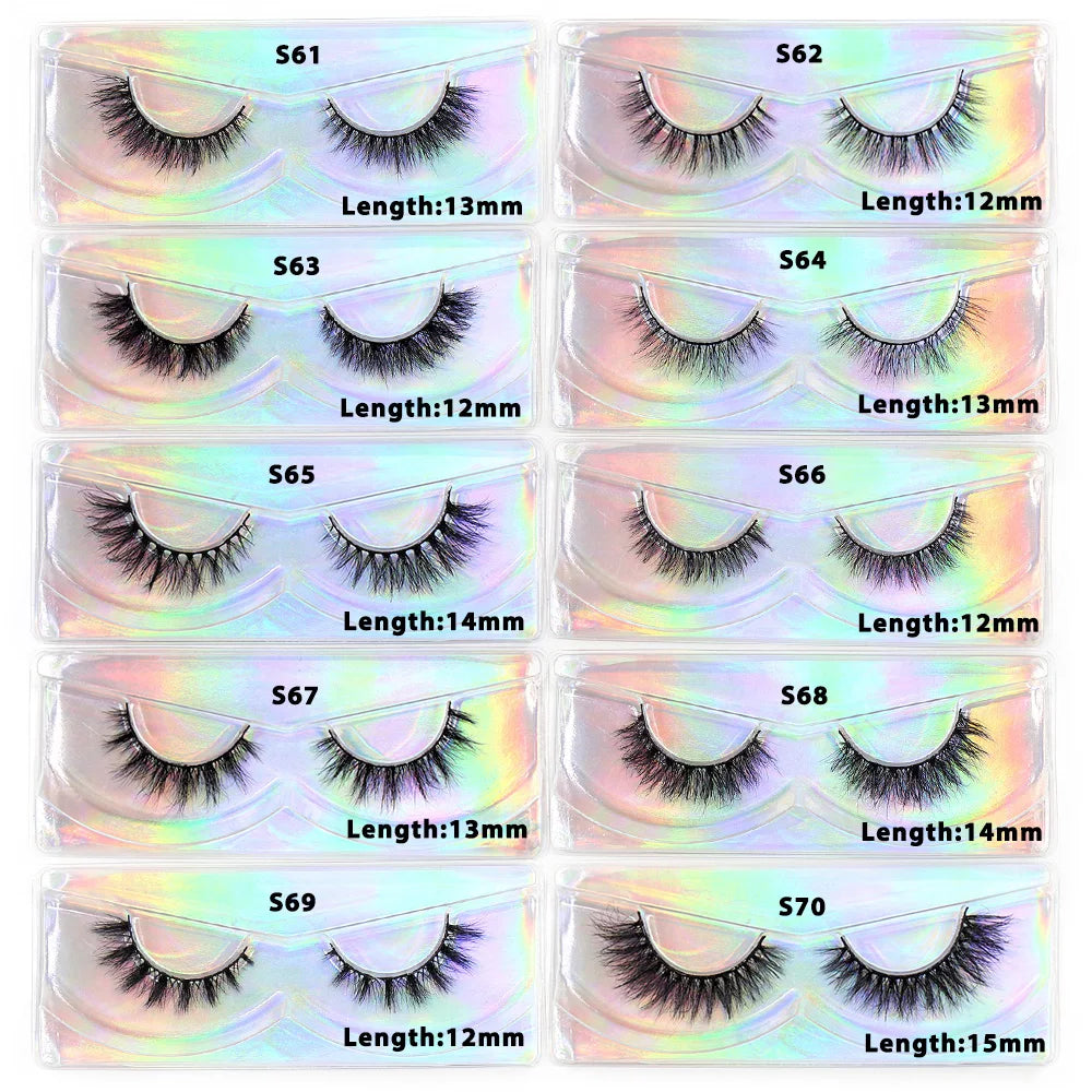 Faux Cils Naturels Courts Fluffy LEHUAMAO – Volume 12-15mm Wispy | Extension Cils Vison Maquillage