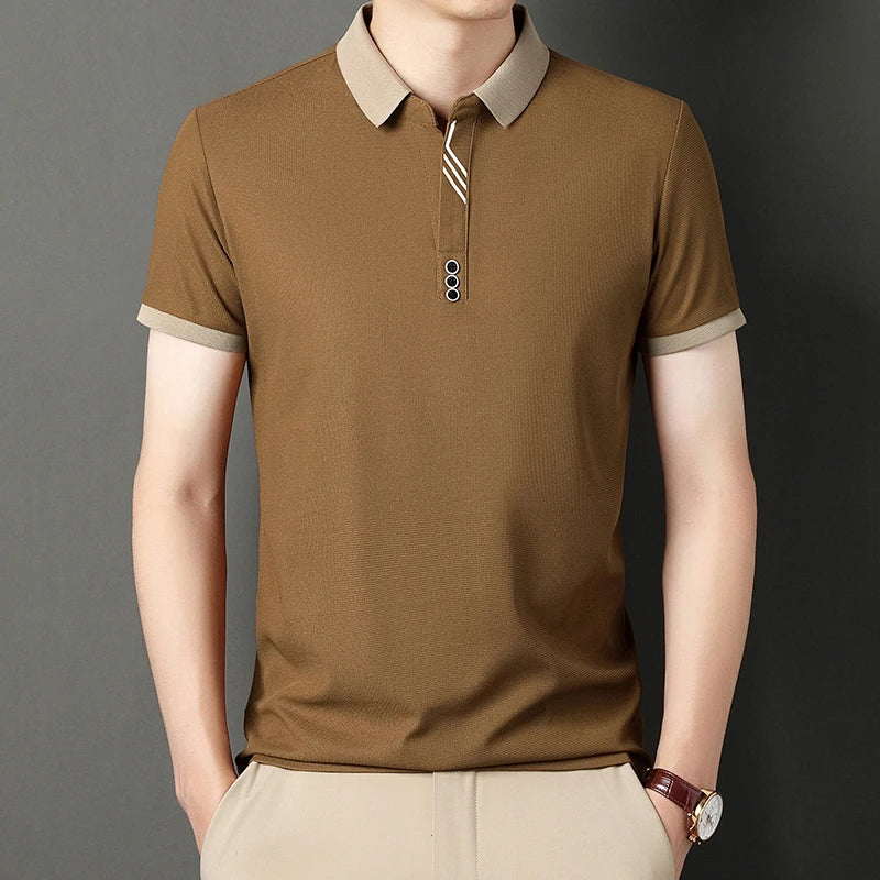Polo Homme Couleur Unie Manches Courtes Été – Top Casual Fashion Confortable Business & Loisirs | Mode Homme