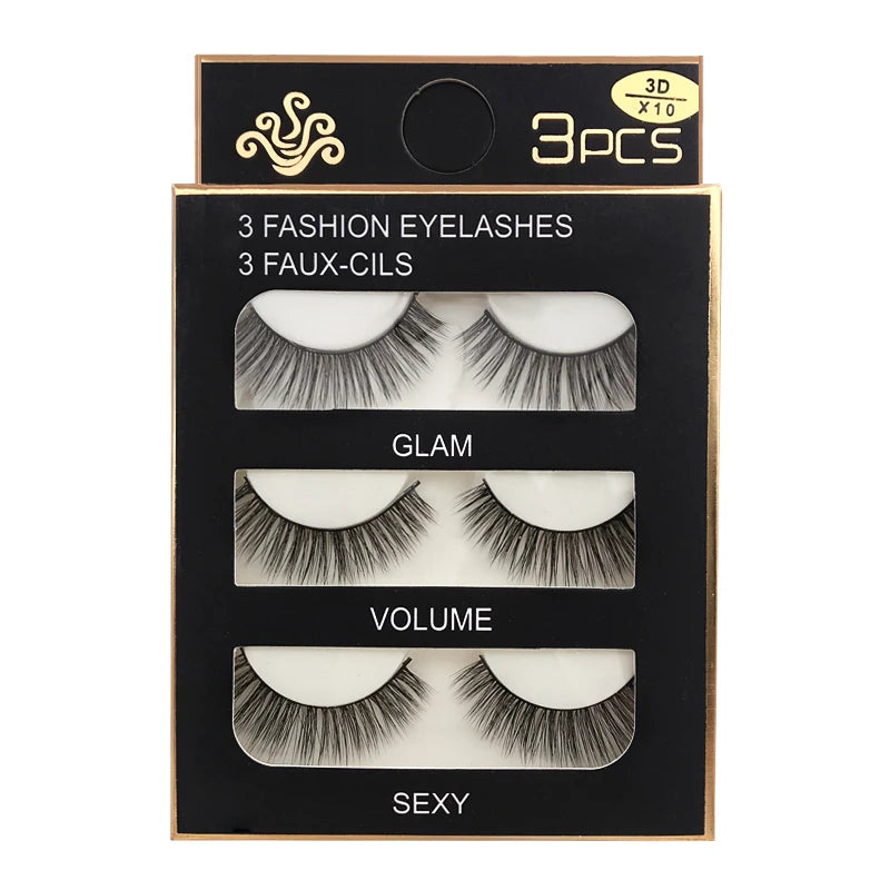 Lot 3 Paires Faux Cils 3D Vison SHIDISHANGPIN – 27 Styles Fluffy Wispy Épais | Cils Faux Faits Main Maquillage Yeux