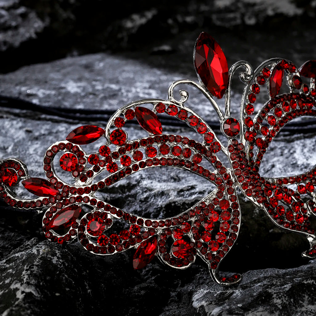 Halbgesichtsmaske Schmetterling Strass - Maskerade, Halloween & Party