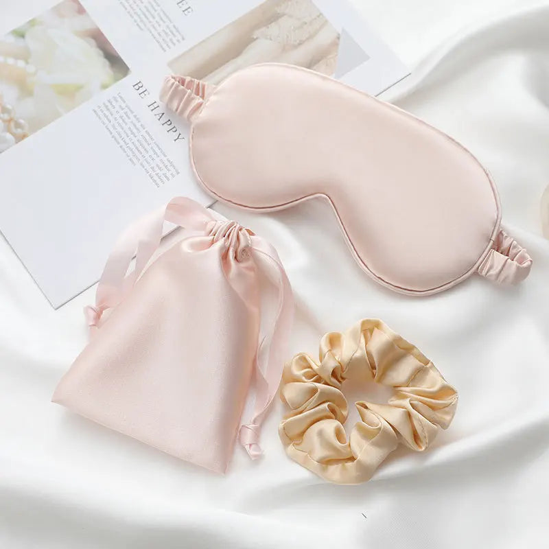 Lot 3 Seiden-Augenmasken für Damen – Seidige Anti-Licht-Schlafmaske | Schlaf, Reise & Erholung | Nachtpflege für Haut & Augen
