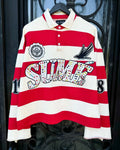 Polo Shirt Unisexe Gothique Broderie Pierre Précieuse Y2K Harajuku Hip-Hop Rayures Col Polo Manches Longues Loose | Polo Gothique Premium
