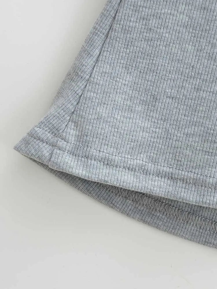 Crop Top Femme Col Carré Slim Stretch Manches Courtes Sexy – T-Shirt Court Élastique Casual Été | Mode