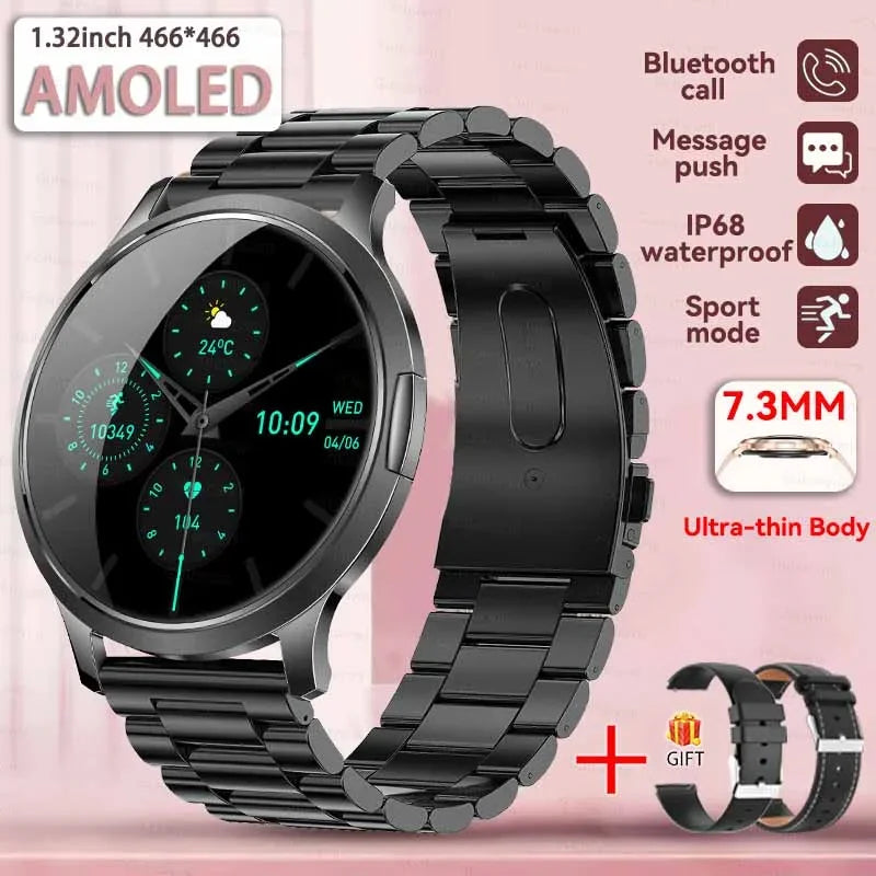 Smartwatch AMOLED 1.32" Unisexe 2025 – Cadran Personnalisable, Appels Bluetooth & Suivi Cardio | Sport & Fitness | Homme & Femme