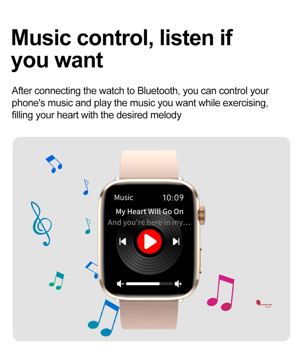 Smartwatch 2025 Unisexe Santé NFC Bluetooth – Tension Artérielle Oxygène Sport Appels | Homme & Femme