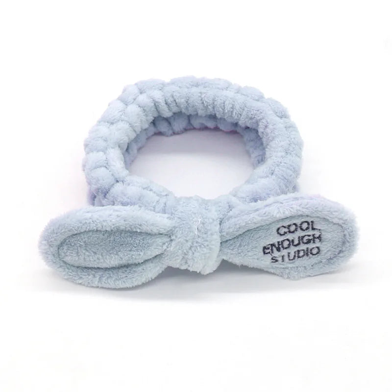 Bandeau Maquillage Oreilles de Lapin Coral Fleece – Élastique Doux | Soin Visage & Coiffure Fille
