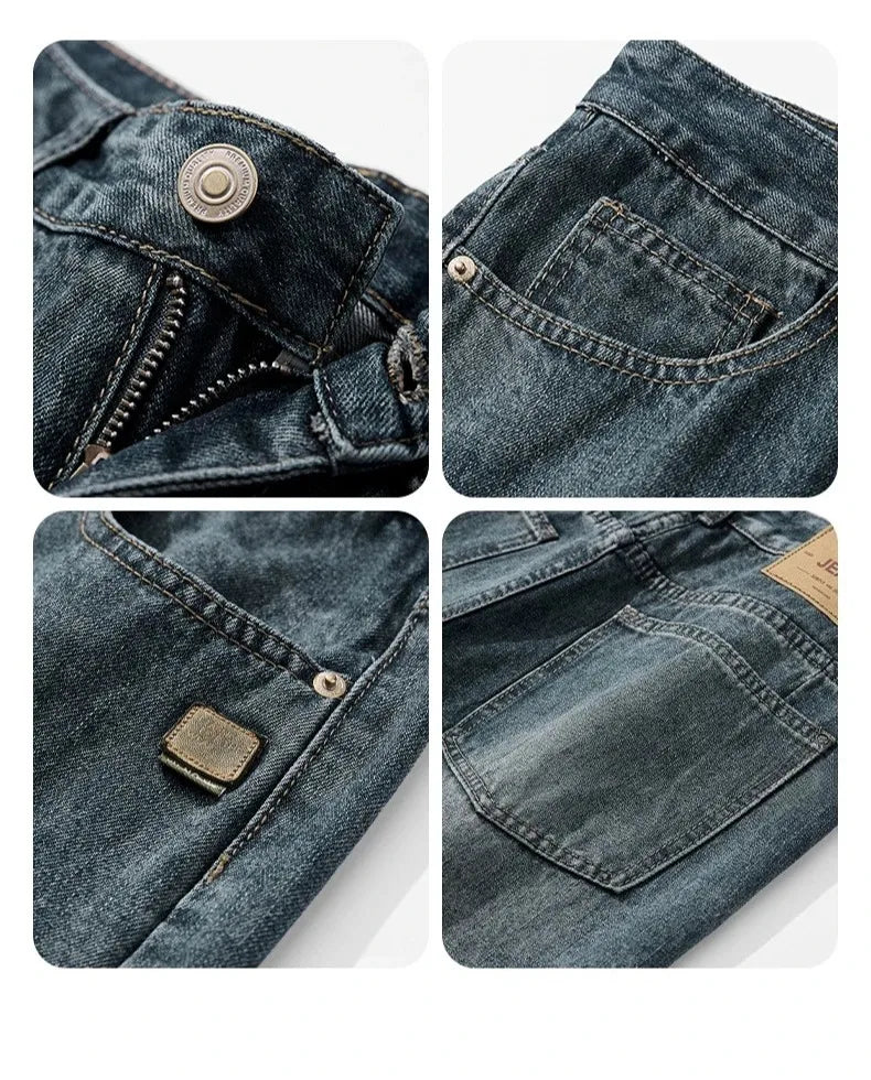 Jean Homme Droit Baggy Large Jambe Retro Américain Streetwear Korean Fashion Loose Denim Casual Printemps Automne Tendance – Jean Premium Wide Leg Urban | Mode Homme Streetwear Premium