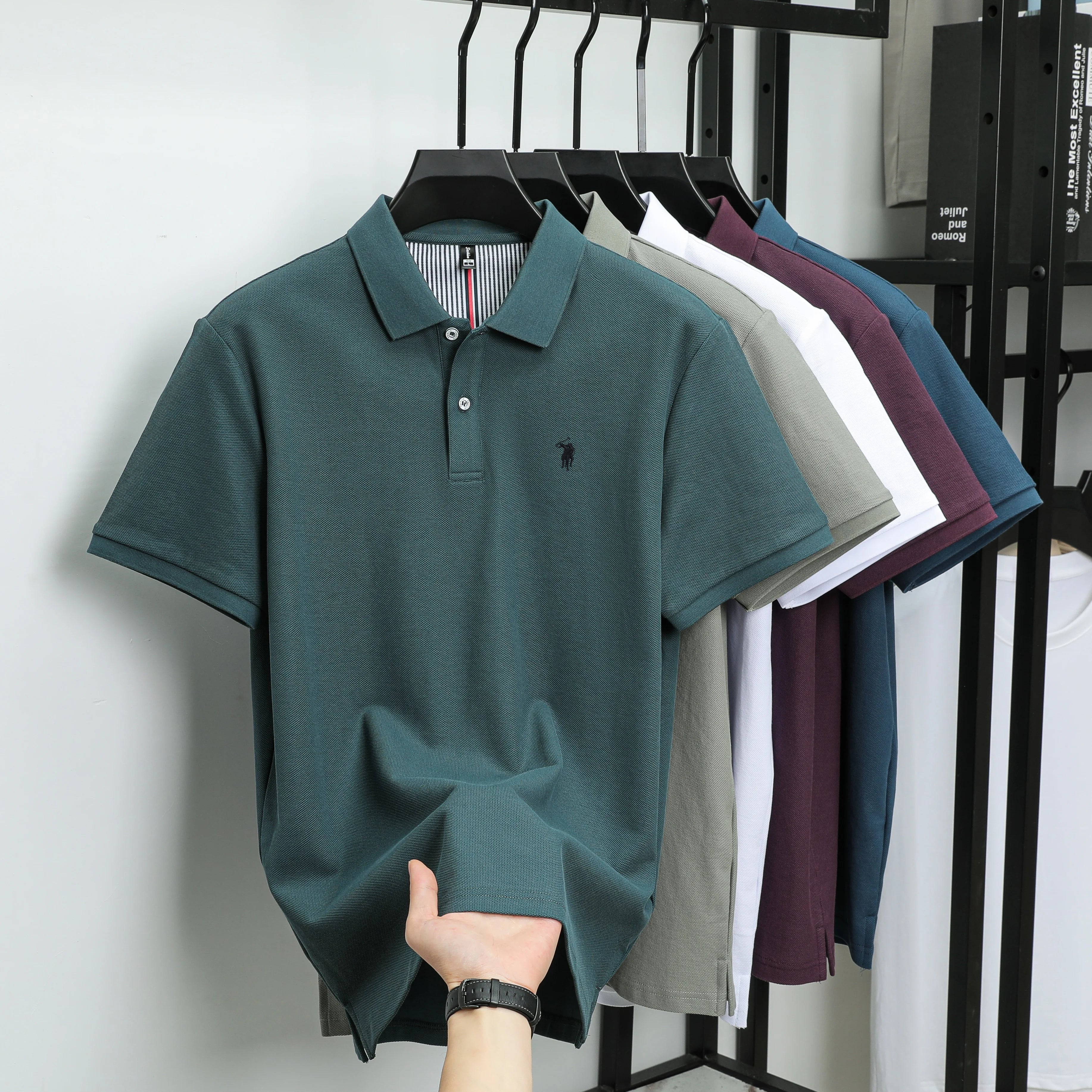 Polo Golf Coton 100% Brodé Homme – Qualité Premium Designer Personnalisé Été