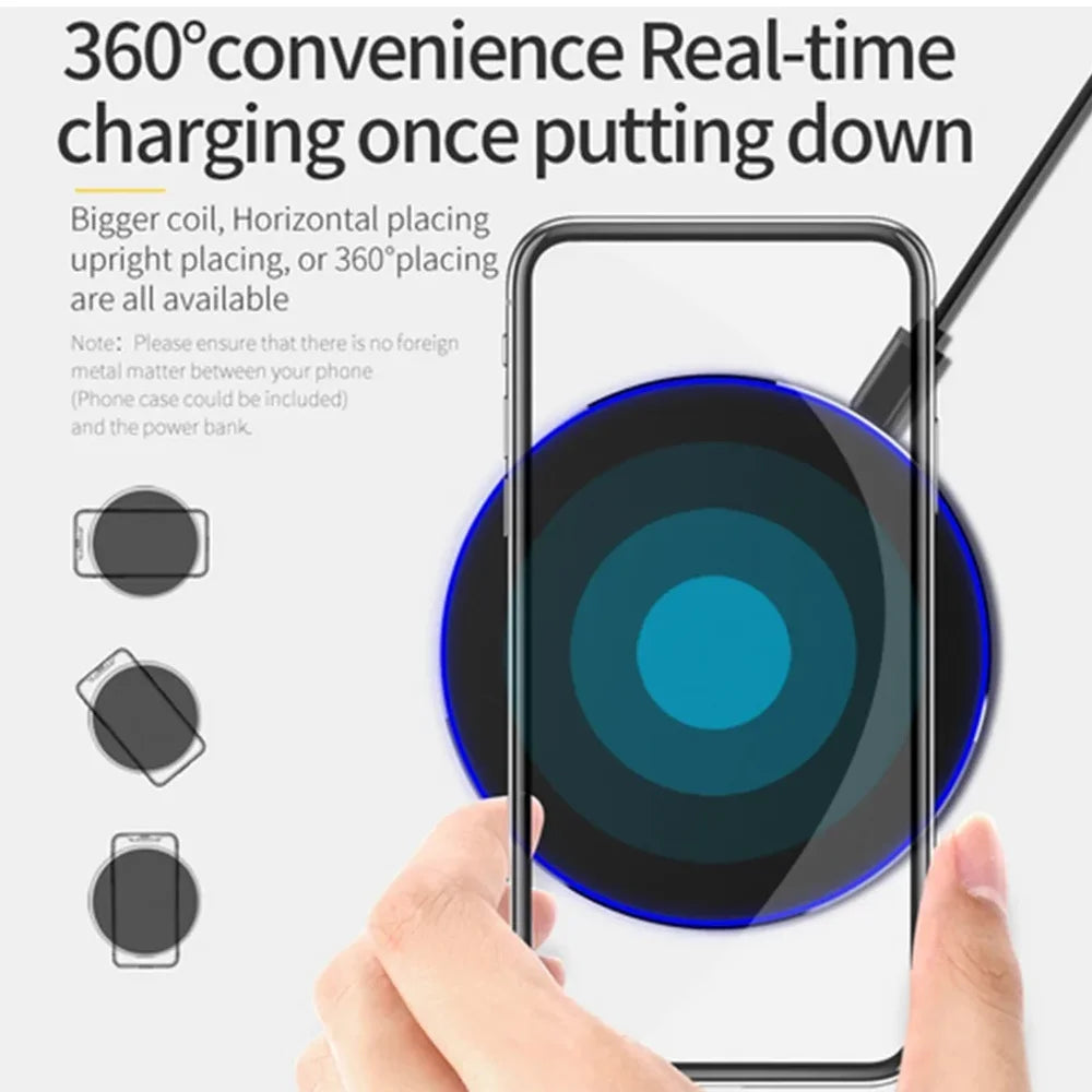 Chargeur Sans Fil Rapide Induction – Compatible iPhone 17-11 Samsung Xiaomi Huawei