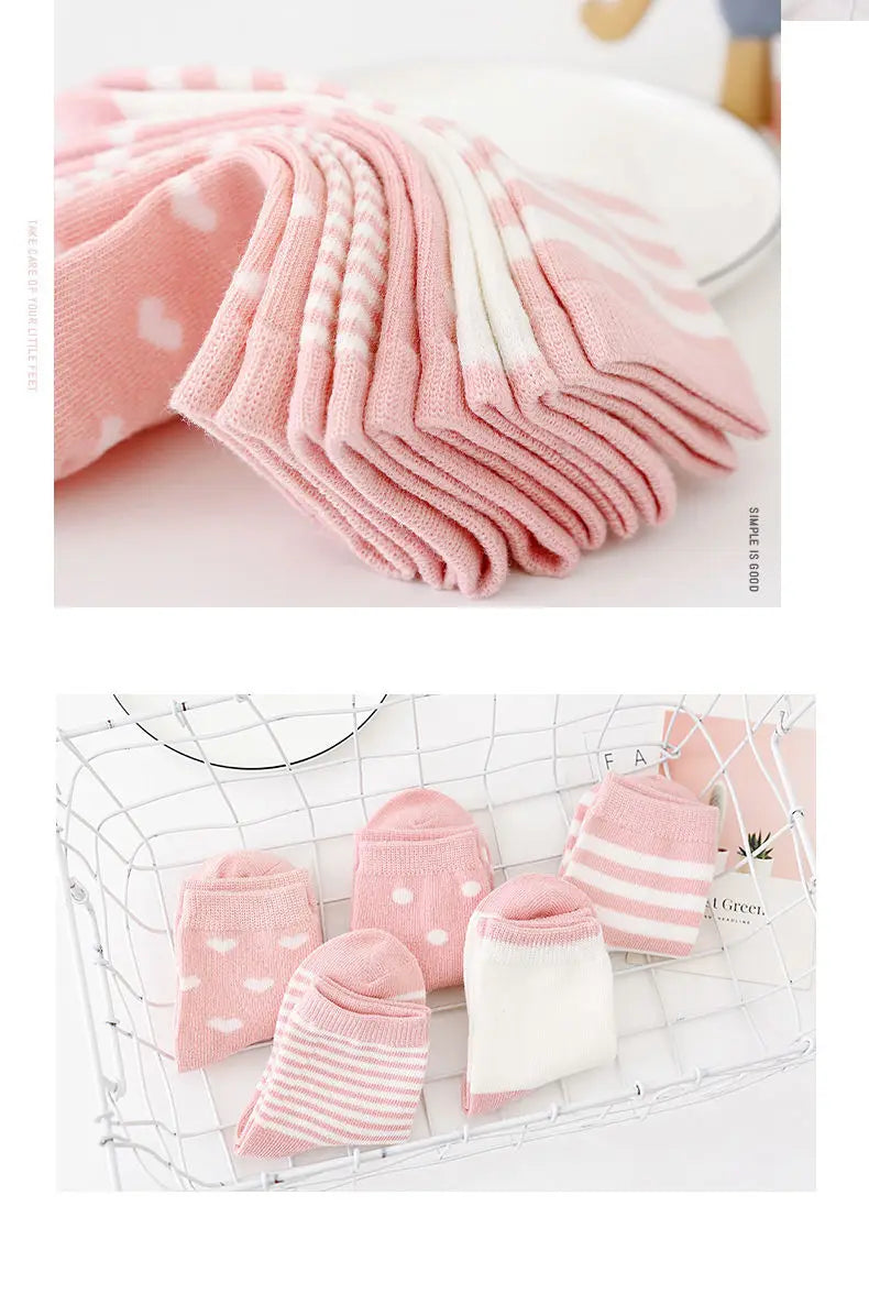 5er-Pack Kindersocken Baumwolle Tiermuster – Frühling Herbst Baby Jungen Mädchen 0-6 Jahre