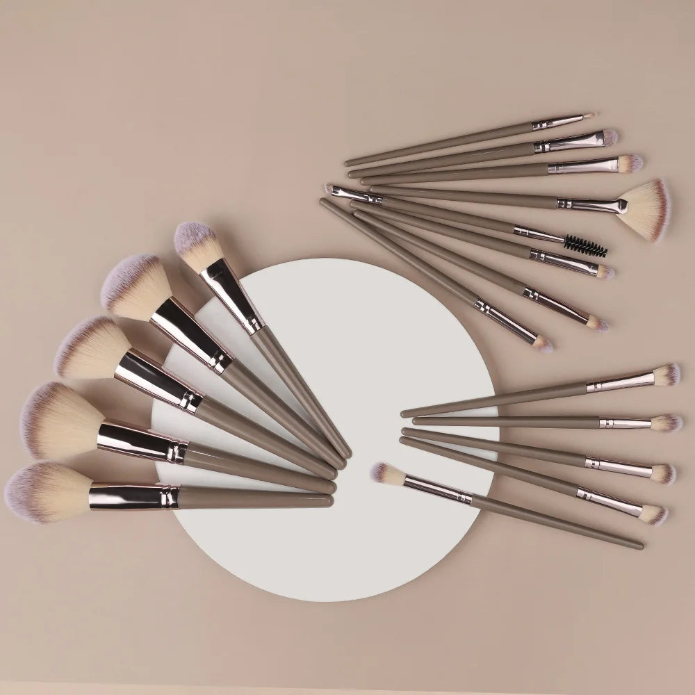 Set Pinceaux Maquillage Professionnel 1 à 20 Pcs – Blush, Highlighter, Fond de Teint & Fard | Ultra-Doux Femme