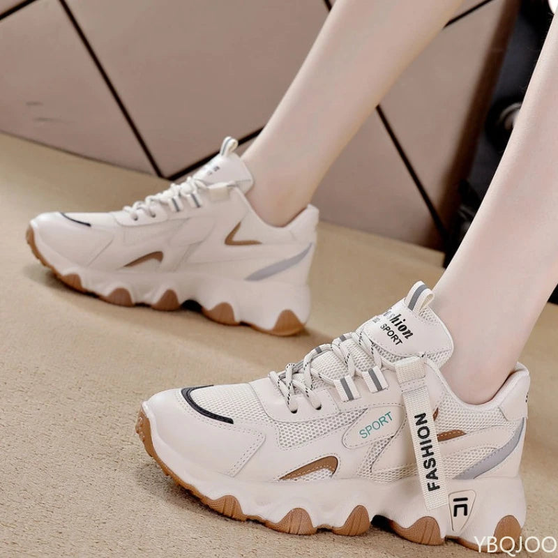 Baskets Femme Plateforme Épaisse – Running, Sport & Casual | Semelle Confort Printemps-Automne
