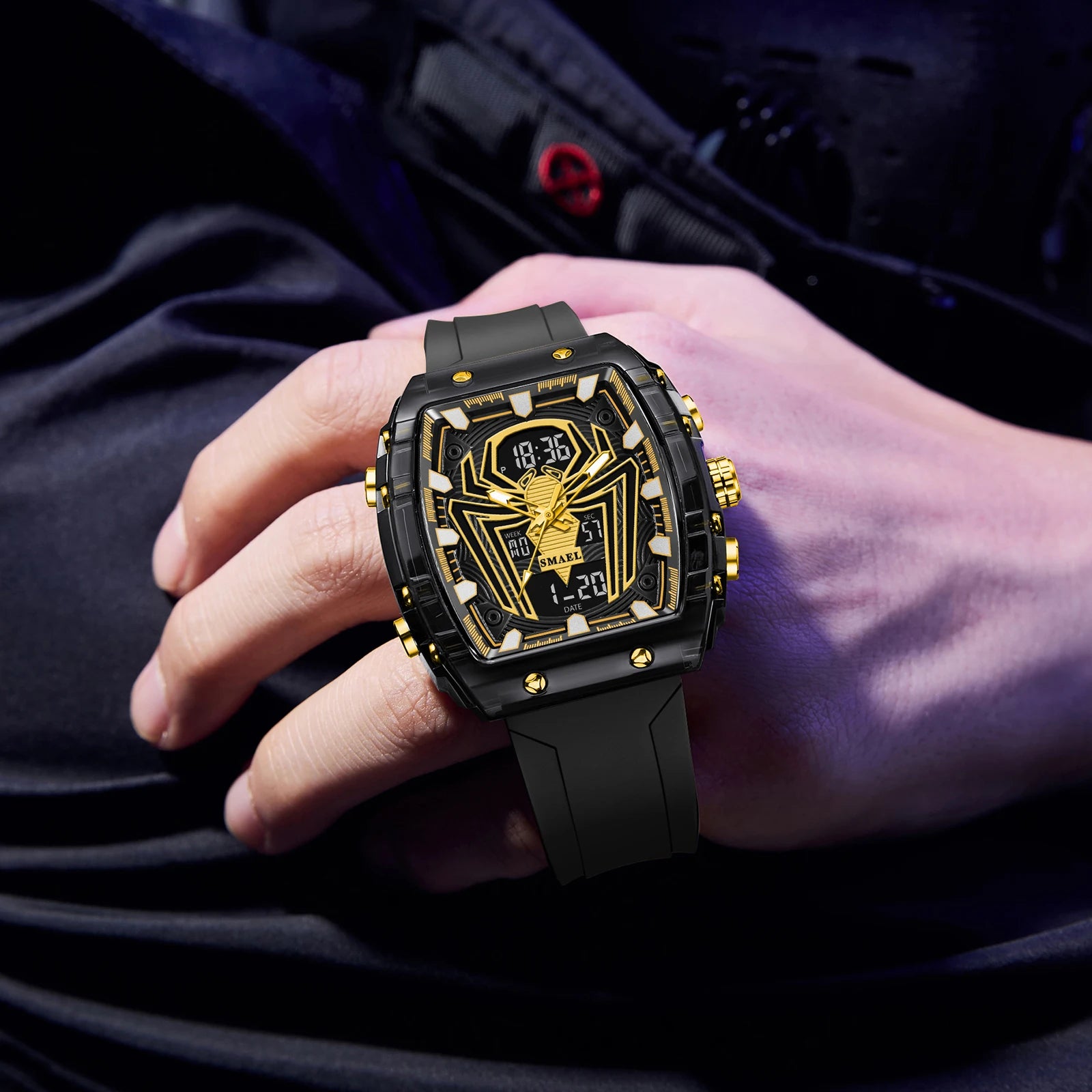 Montre Homme Digital Rectangle 8116 Double Fuseau – Sport Étanche 50M Électronique 2025