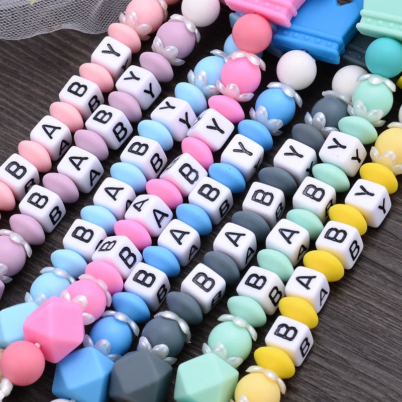 Attache-Tétine Couronne Bébé Silicone Fait Main – Chaîne Anneau de Dentition Toddler