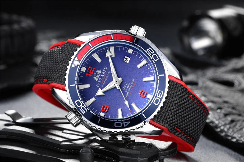Herrenarmbanduhr Automatik Mechanisch Luxus – Gummiarmband Leuchtend Wasserdicht Kalender