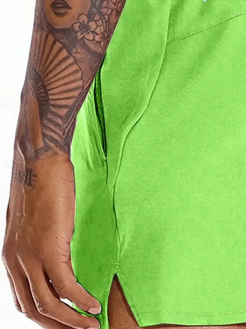 Short Homme Plage Été Couleur Unie Ceinture Élastique Double Poches Fashion Leisure Confortable Sport Cool Tendance – Short Premium Multifonction Été | Mode Homme Été Premium