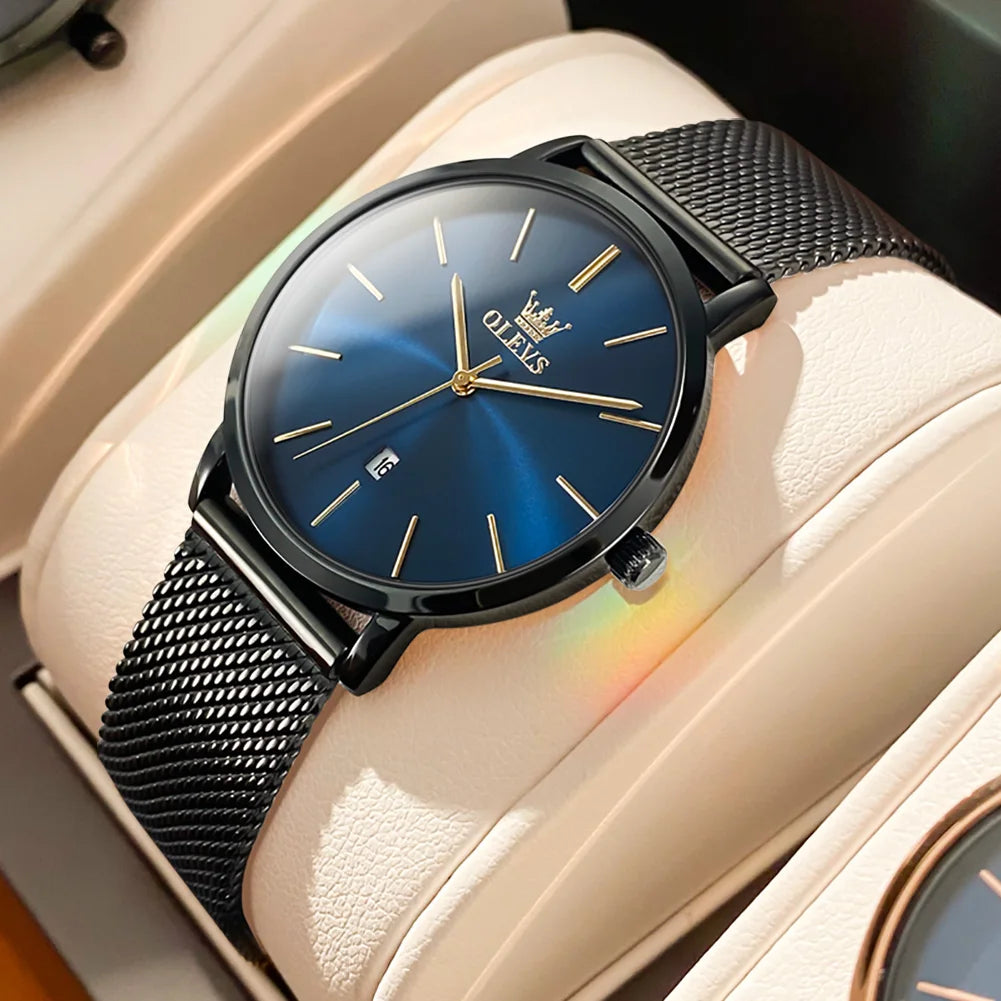 Montre Femme OLEVS Quartz Étanche Luxe Acier Inoxydable Or Rose Élégante Coffret Cadeau Inclus | Montre OLEVS Femme Luxe Or Rose Premium