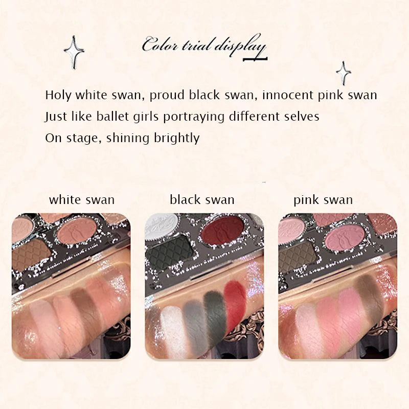 Palette Fards à Paupières Flower Knows Swan Ballet – 6 Teintes Mat, Shimmer & Nacré | Glitter
