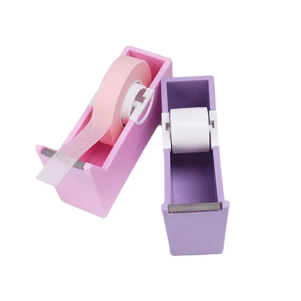 Distributeur Ruban Adhésif Extensions Cils Rotatif – Coupe-Ruban Plastique | Outil Pose Cils Professionnel