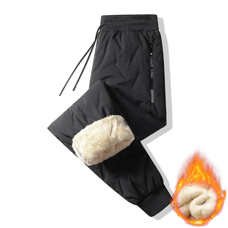 Pantalon Homme Polaire Épais Laine d'Agneau Thermique Chaud Imperméable Coupe-Vent Automne Hiver Streetwear Casual | Pantalon Polaire Imperméable Premium