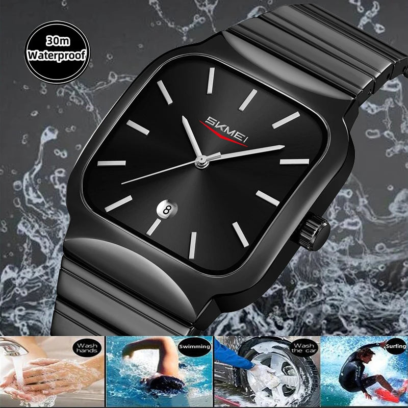 Montre Unisexe SKMEI Luxe Quartz Bracelet Acier – Analogique Date Étanche Fashion