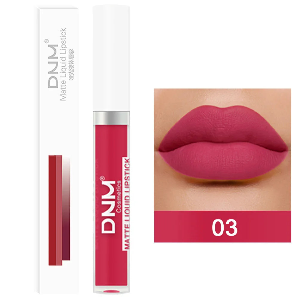 Gloss Velvet Mat DNM 18 Couleurs – Waterproof Longue Tenue | Lip Tint Nude, Rouge & Violet