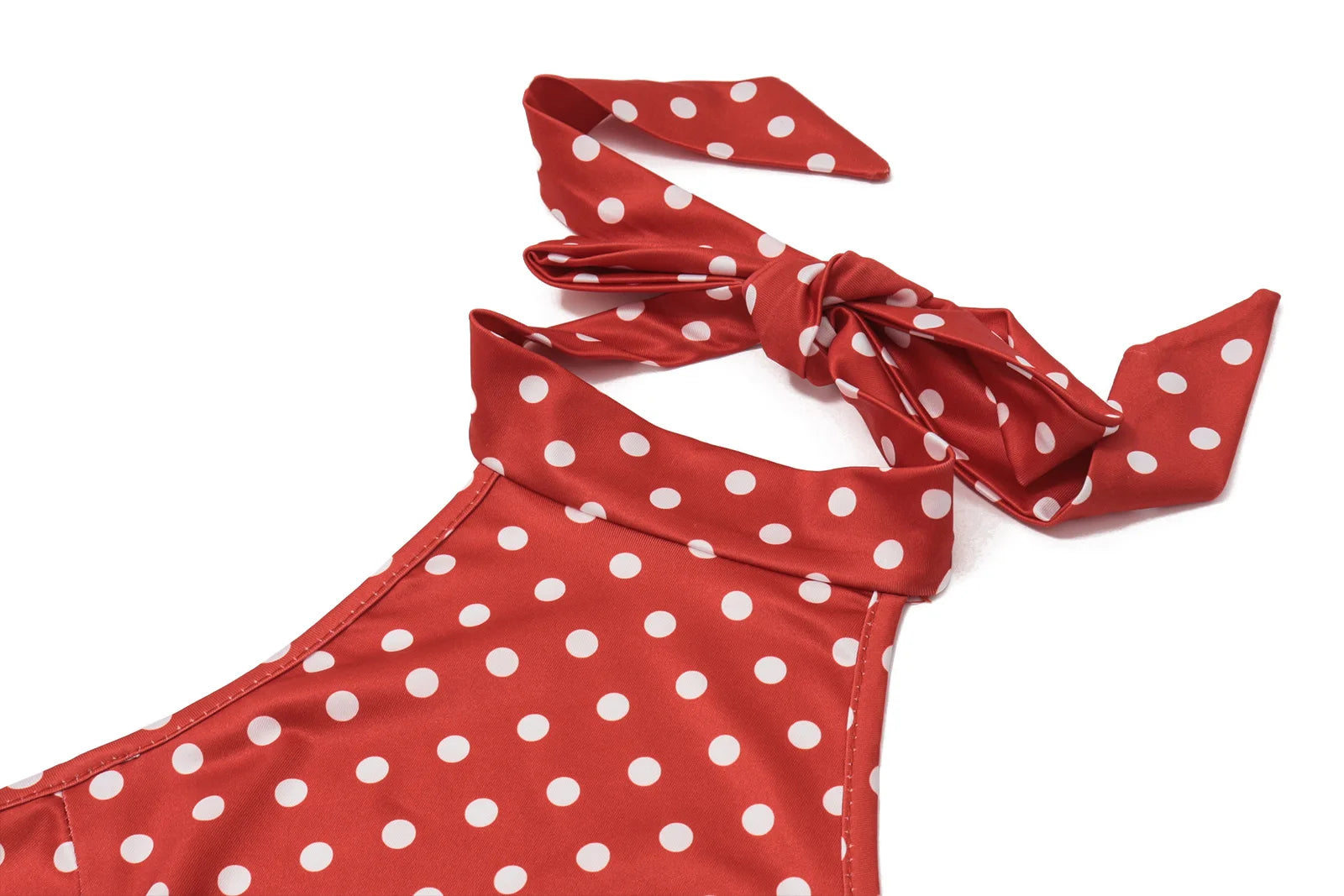 Mini Robe Femme Pois Élégante Épaules Dénudées Dos Nu Taille Haute Halter – Y2K Club & Soirée | Été