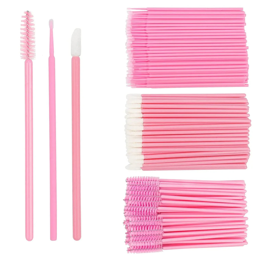 Lot 200 Brosses Jetables Maquillage – Mascara Wands, Lèvres & Microbrush | Applicateur Extension Cils & Sourcils