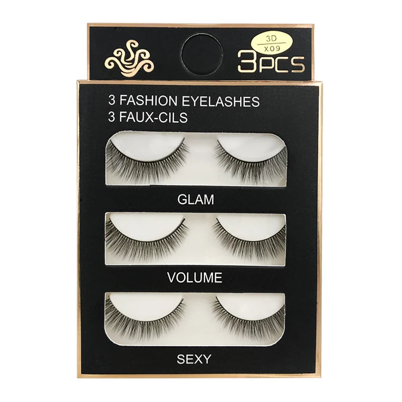 Lot 3 Paires Faux Cils 3D Vison SHIDISHANGPIN – 27 Styles Fluffy Wispy Épais | Cils Faux Faits Main Maquillage Yeux