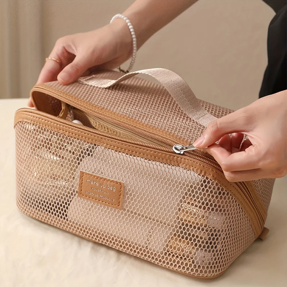Trousse Organisateur Maquillage Luxe – Kit Toilette Femme Voyage | Boîte Cosmétique Zip