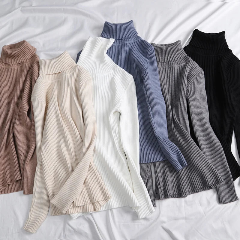Pull Col Roulé Cachemire Ultra-Doux Femme - Tricot Basique Chic Automne Hiver | Heliar