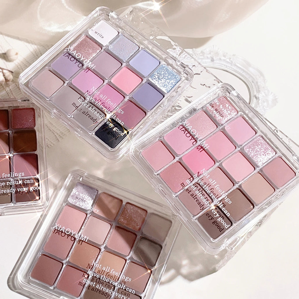 Palette Fard à Paupières 16 Couleurs Sunset Magic – Perle & Mat Tons Terre | Maquillage Coréen Yeux