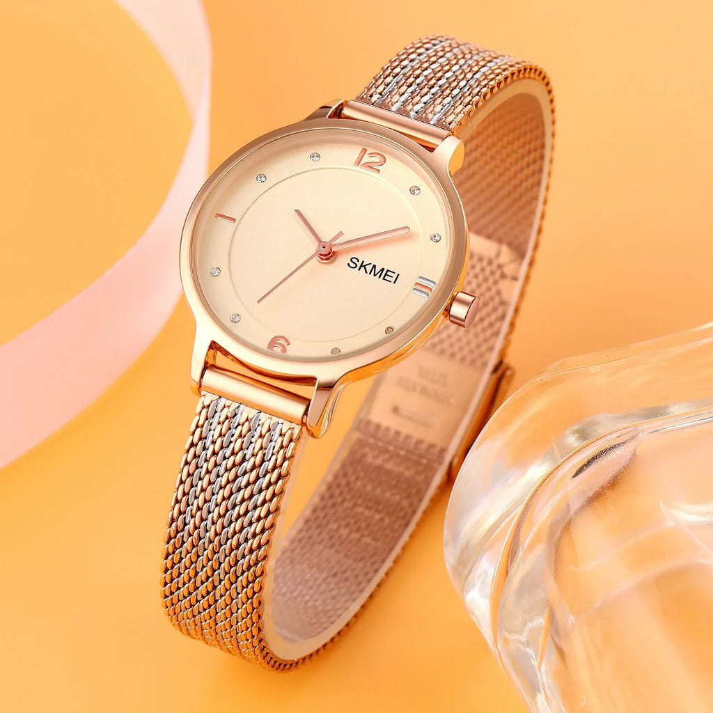 Montre Femme SKMEI 1874 Quartz Japonais Bracelet Acier Inoxydable – Fashion Luxe Élégante