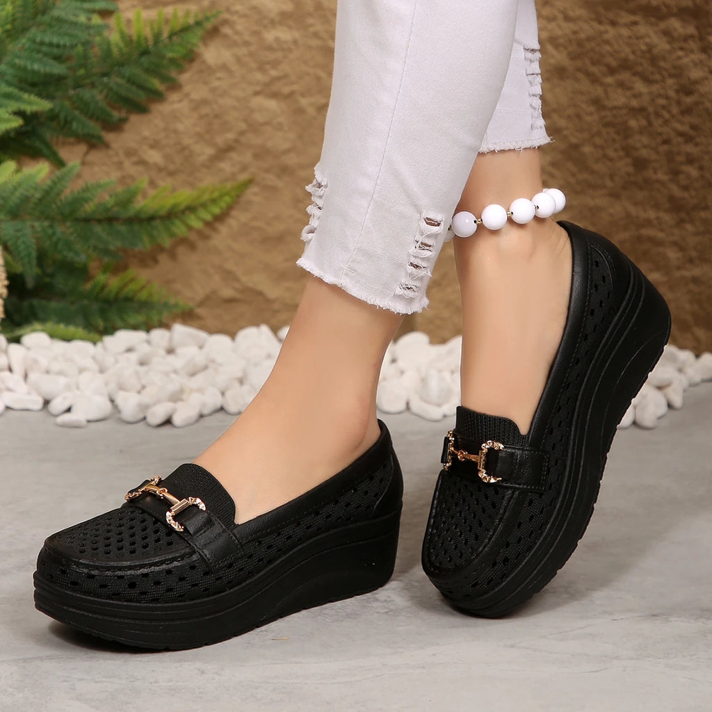 Chaussures Sport Wedge Semelle Épaisse Non-Slip Femme – Respirantes Sexy Travail Printemps