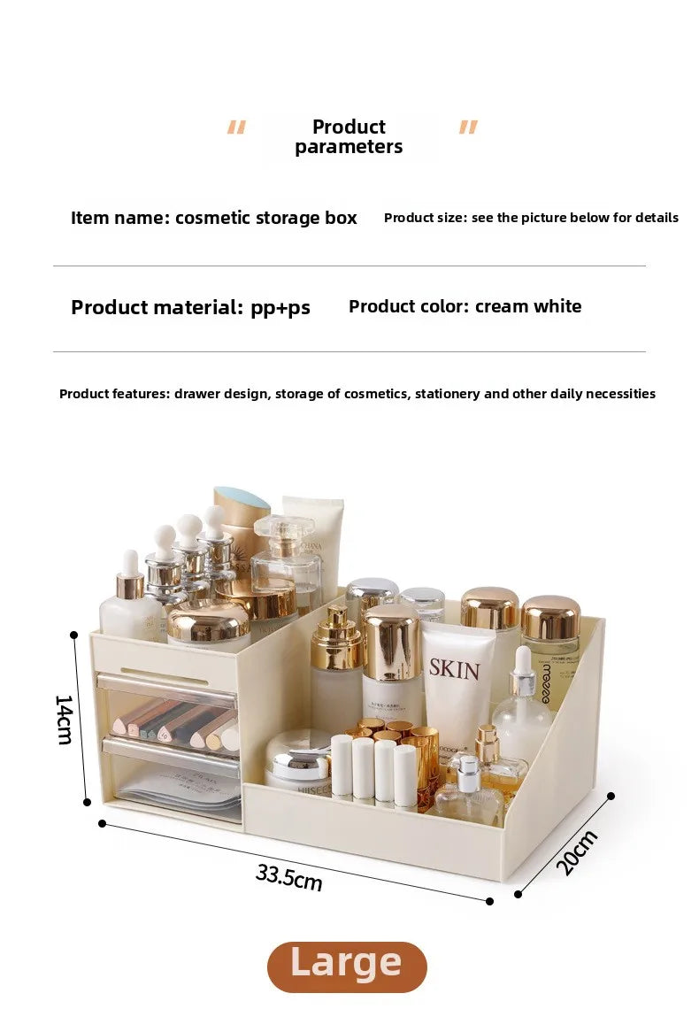 Organisateur Maquillage Transparent Premium à Tiroirs - Coiffeuse, Bureau & Dortoir