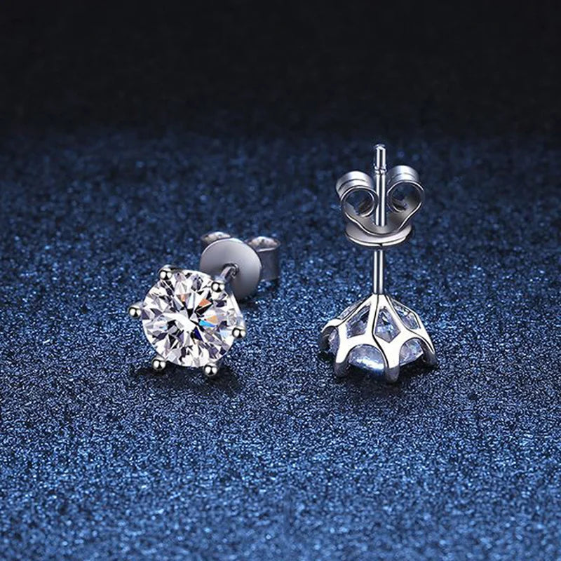 Puces Moissanite Vis Argent 925 Couleur D 6 Griffes – Éclat Diamant Éblouissant | Bijou Mariage & Fine Jewelry Femme | Cadeau Luxe