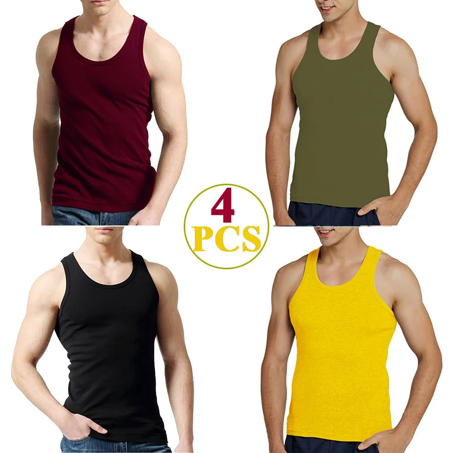 Débardeur Homme 100% Coton Uni Slim Respirant Sans Manches – Casual Gym Running Confortable Sous-Vêtement Cadeau | Mode Homme Sport