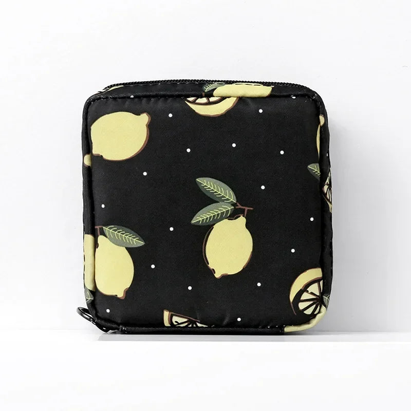 Mini Trousse Cosmétique Zippée Femme – Serviettes Hygiéniques, Rouge à Lèvres & Voyage | Pochette Monnaie & Écouteurs