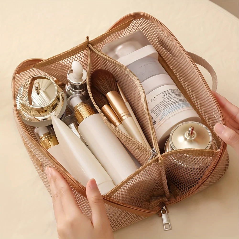 Trousse Organisateur Maquillage Luxe – Kit Toilette Femme Voyage | Boîte Cosmétique Zip